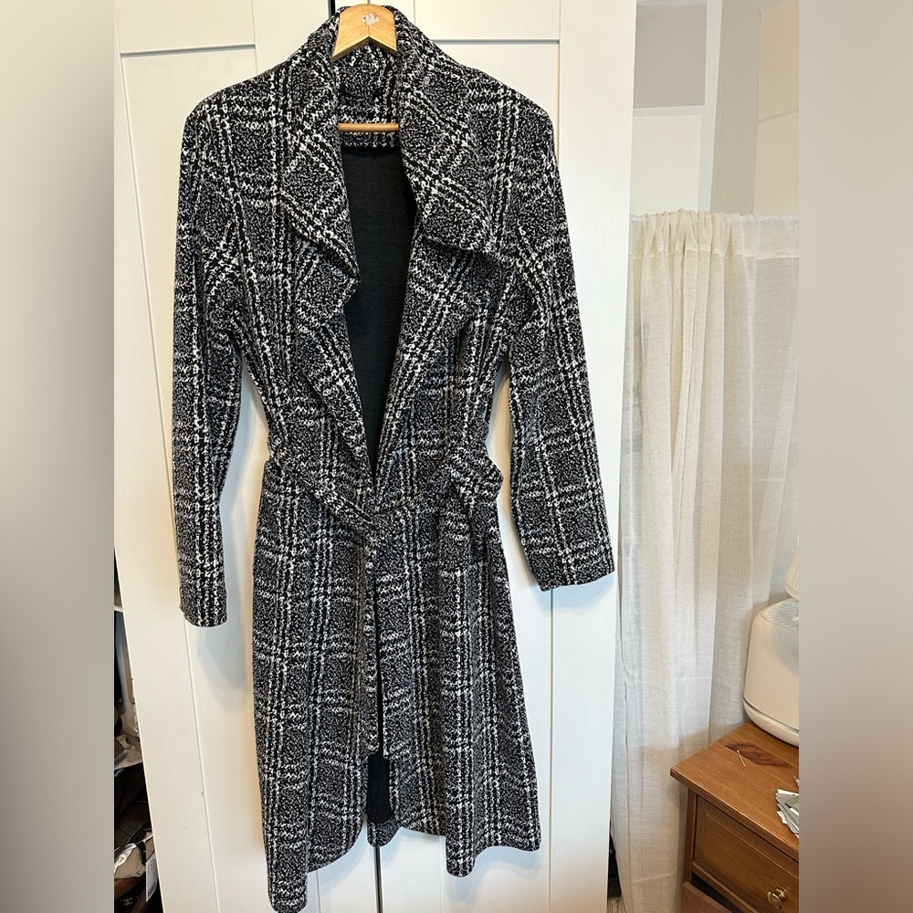 Stella Luce light-weight plaid wrap coat - Large